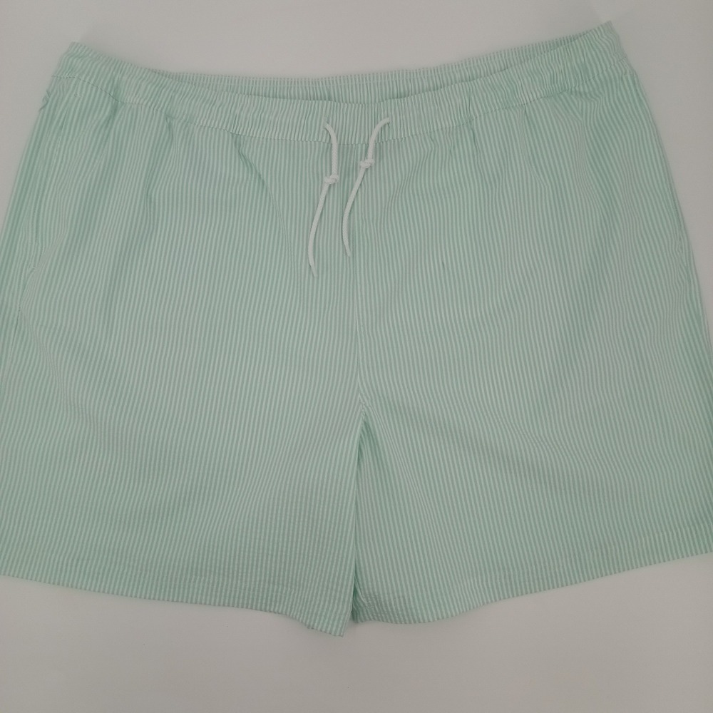 Magellan Outdoors Mens Mint Green White‎ Seersucker Striped Fish Gear Shorts 3XL